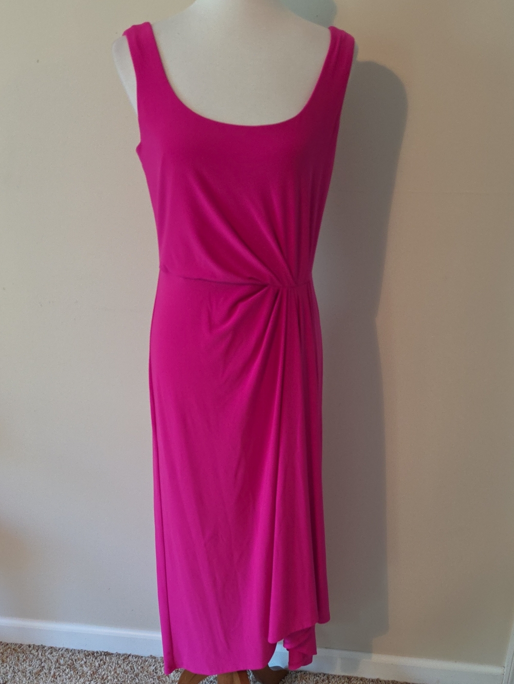 Lauren Ralph Lauren Sleeveless Fuchsia Knot-Detail Women’s Dress